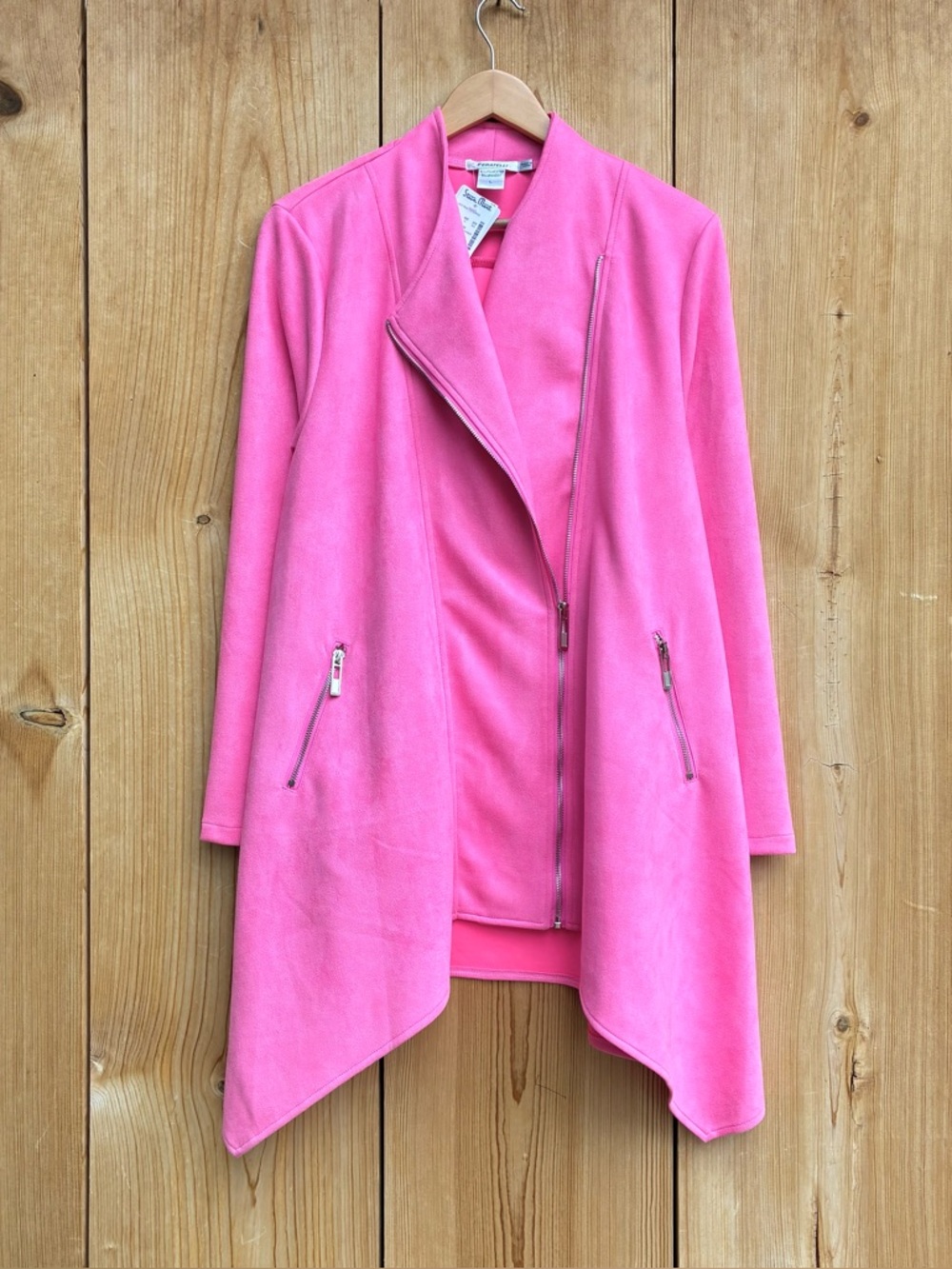 Feratelli NWT Pink Faux Suede Jacket Sz Large